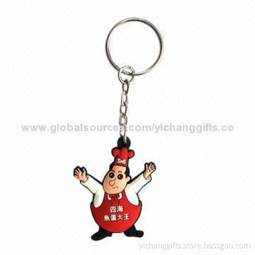 Soft PVC Keyring, 2 or 3D Design, Eco-friendly, in Various Designs, Good for Promotional Gift